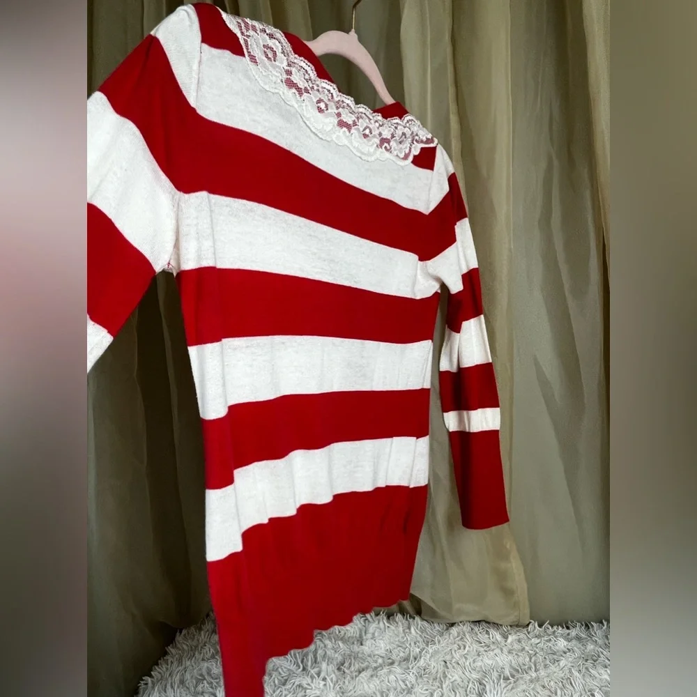 Sold…Pleione Cardigan With Lace Trim - Picture 3 of 7